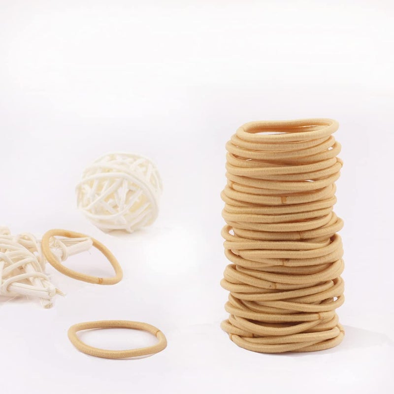 Joyeah 100 Pcs Baby Hair Ties - Gold Hair Bands for thin hair- No Metal Hair Elastics -Ponytail Holder for Kids(2 mm x 2.5 cm,Blonde) - Image 3